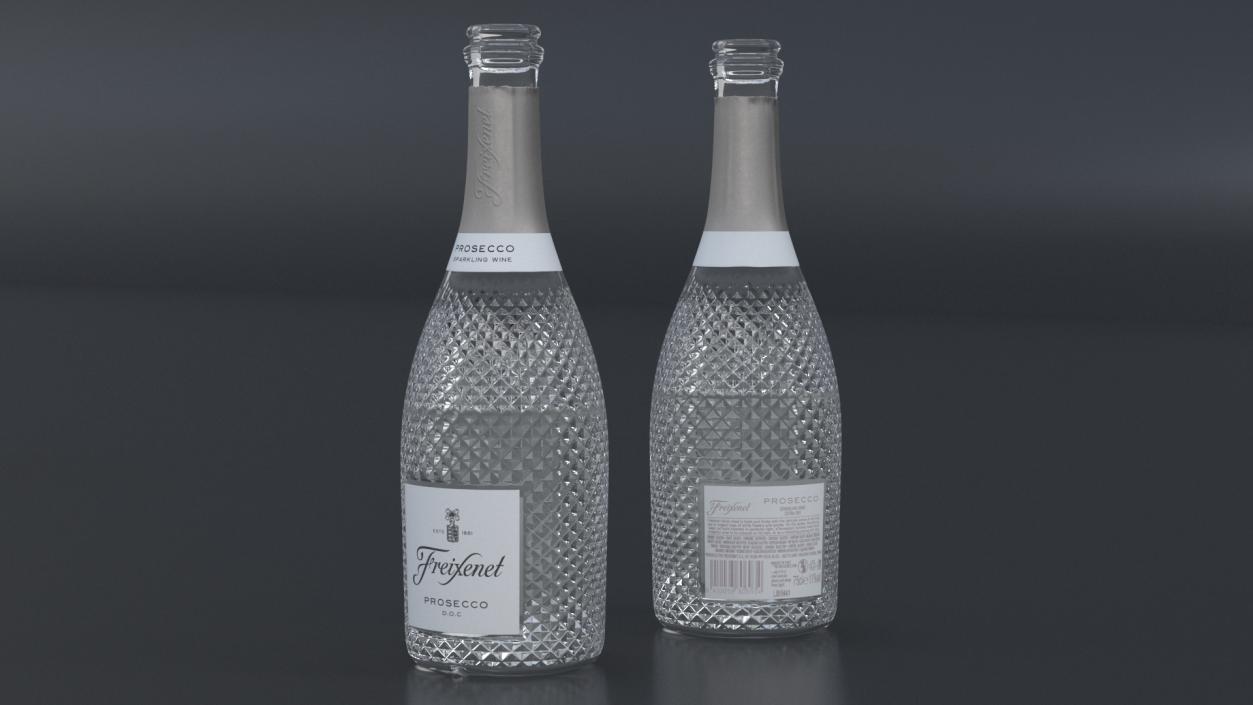 Opened Freixenet Prosecco Sparkling Wine Bottle 3D