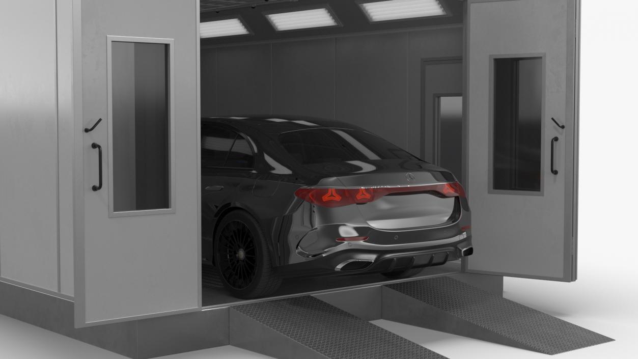 3D model Vehicle Paint Booth with Car Inside