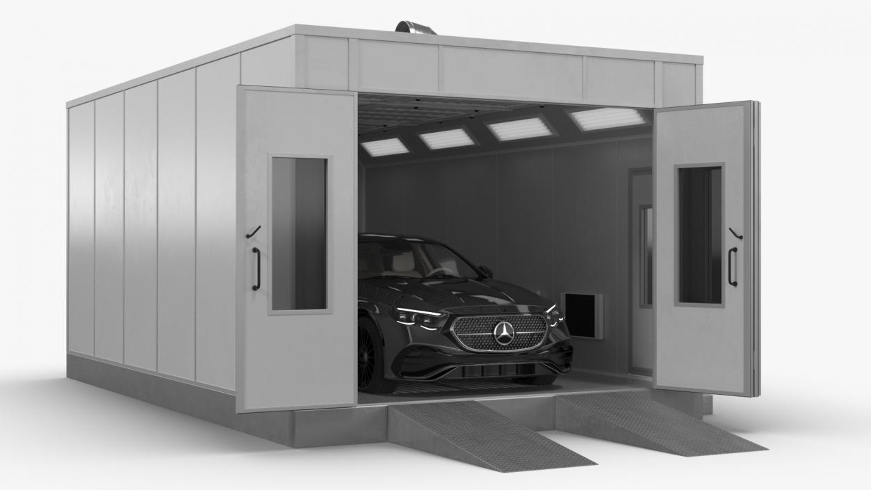 3D model Vehicle Paint Booth with Car Inside