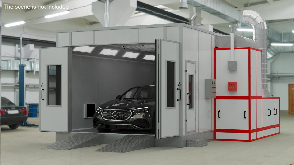 3D model Vehicle Paint Booth with Car Inside