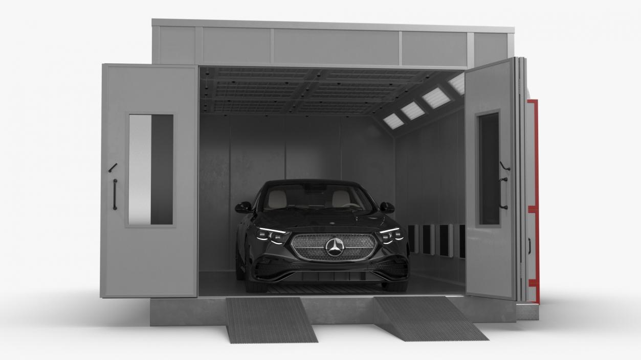 3D model Vehicle Paint Booth with Car Inside