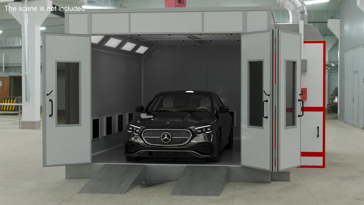 3D model Vehicle Paint Booth with Car Inside