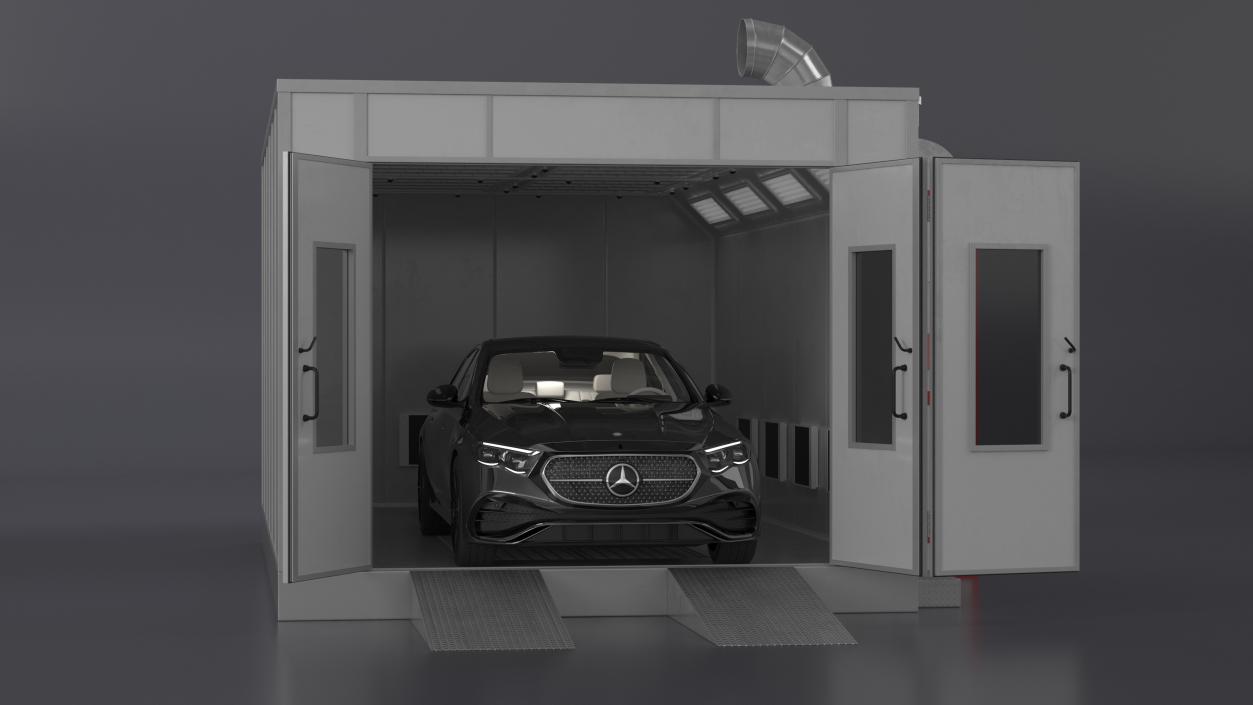 3D model Vehicle Paint Booth with Car Inside