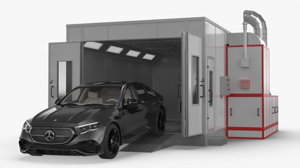 3D model Vehicle Paint Booth with Car Inside