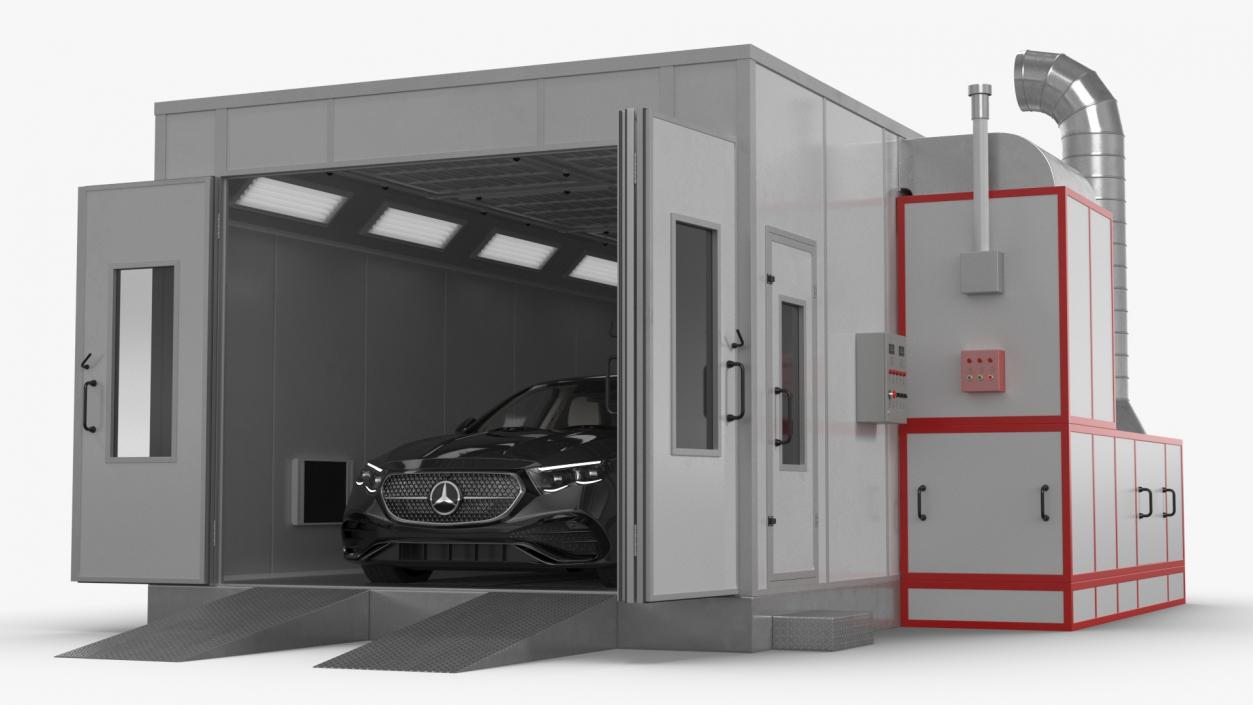 3D model Vehicle Paint Booth with Car Inside