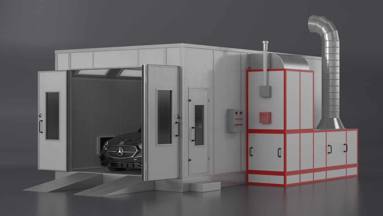 3D model Vehicle Paint Booth with Car Inside