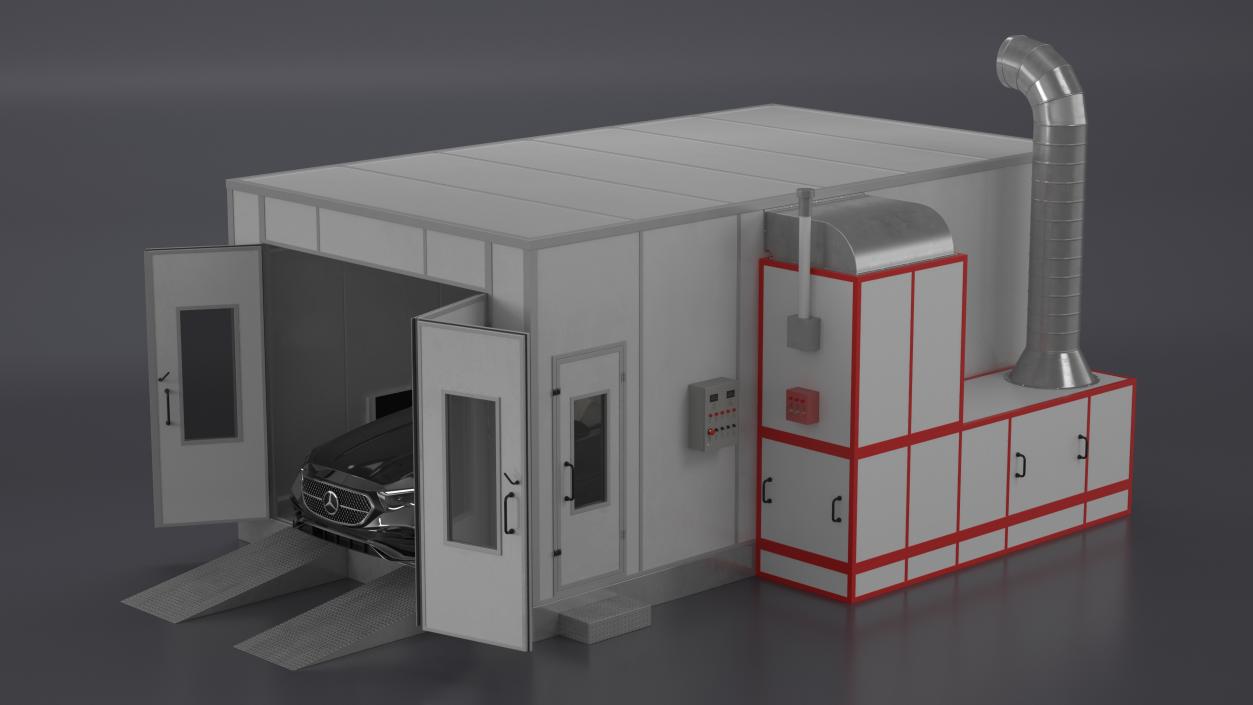 3D model Vehicle Paint Booth with Car Inside