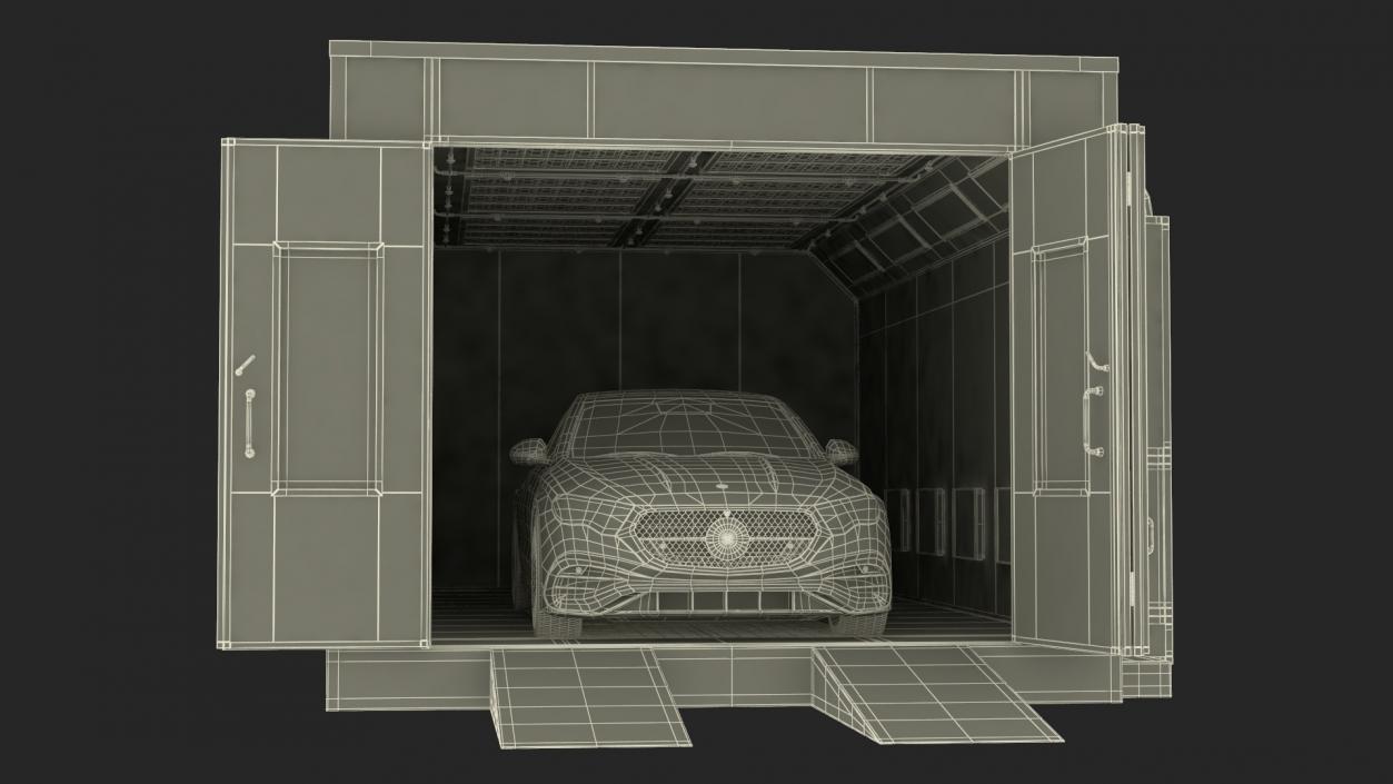 3D model Vehicle Paint Booth with Car Inside