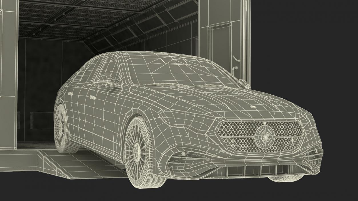 3D model Vehicle Paint Booth with Car Inside