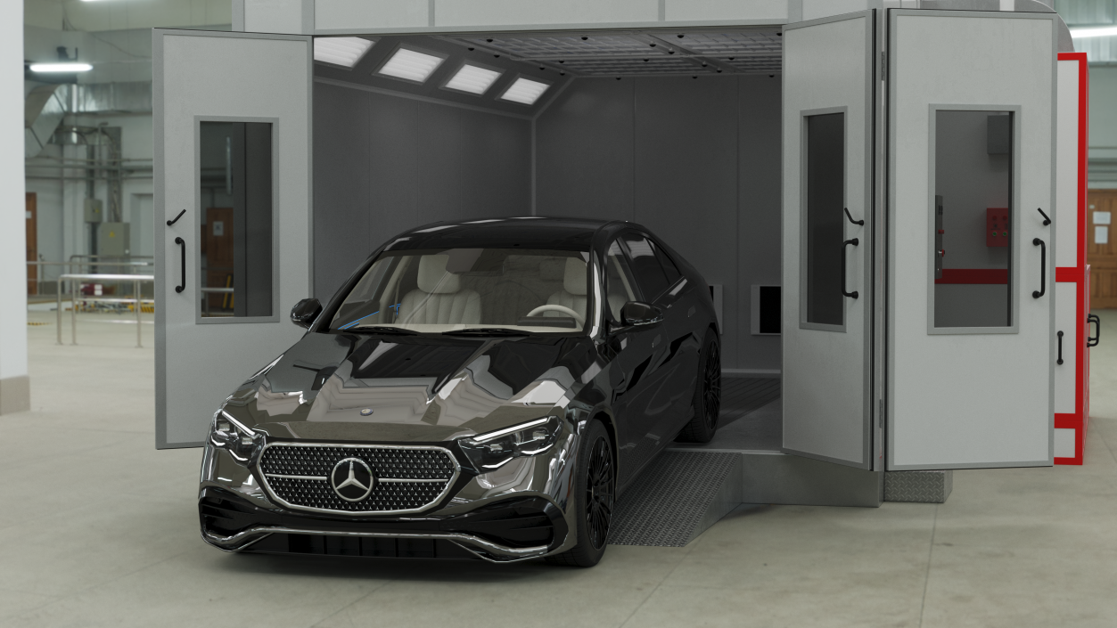 3D model Vehicle Paint Booth with Car Inside