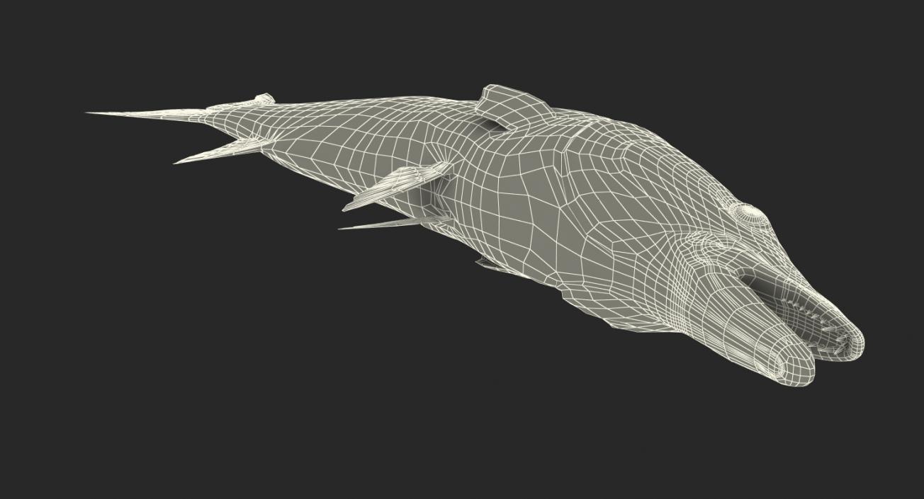 3D Barracuda Fish Lying on the Floor model