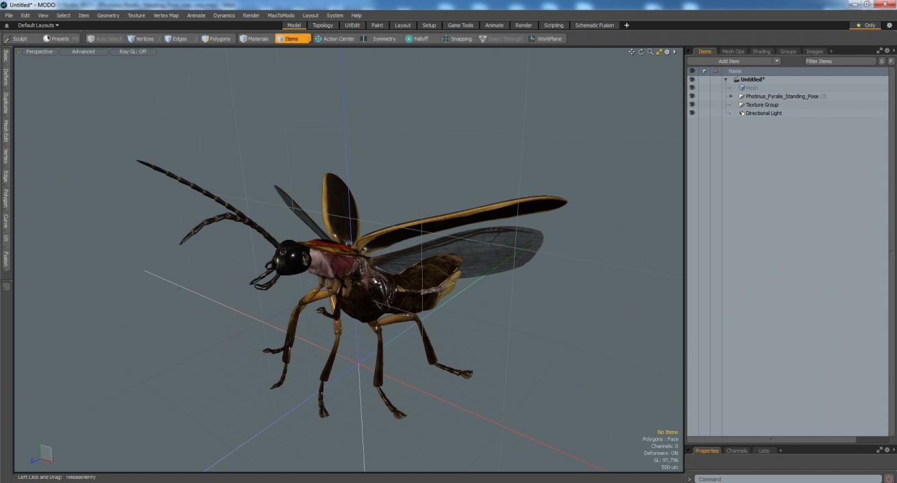 3D model Photinus Pyralis Standing Pose