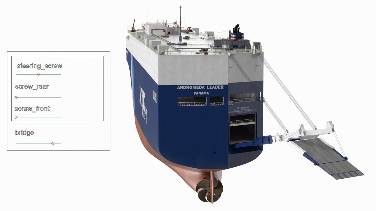 3D model Andromeda Leader Car Carrier Rigged