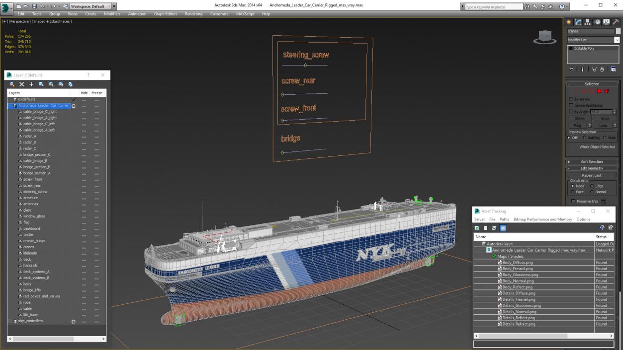 3D model Andromeda Leader Car Carrier Rigged