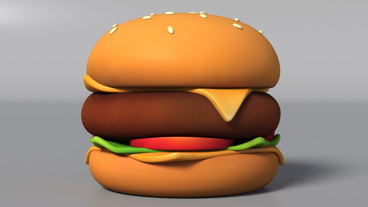 Cartoon Burger 3D model