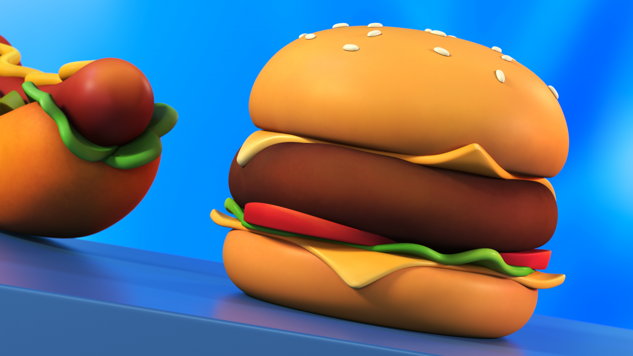 Cartoon Burger 3D model