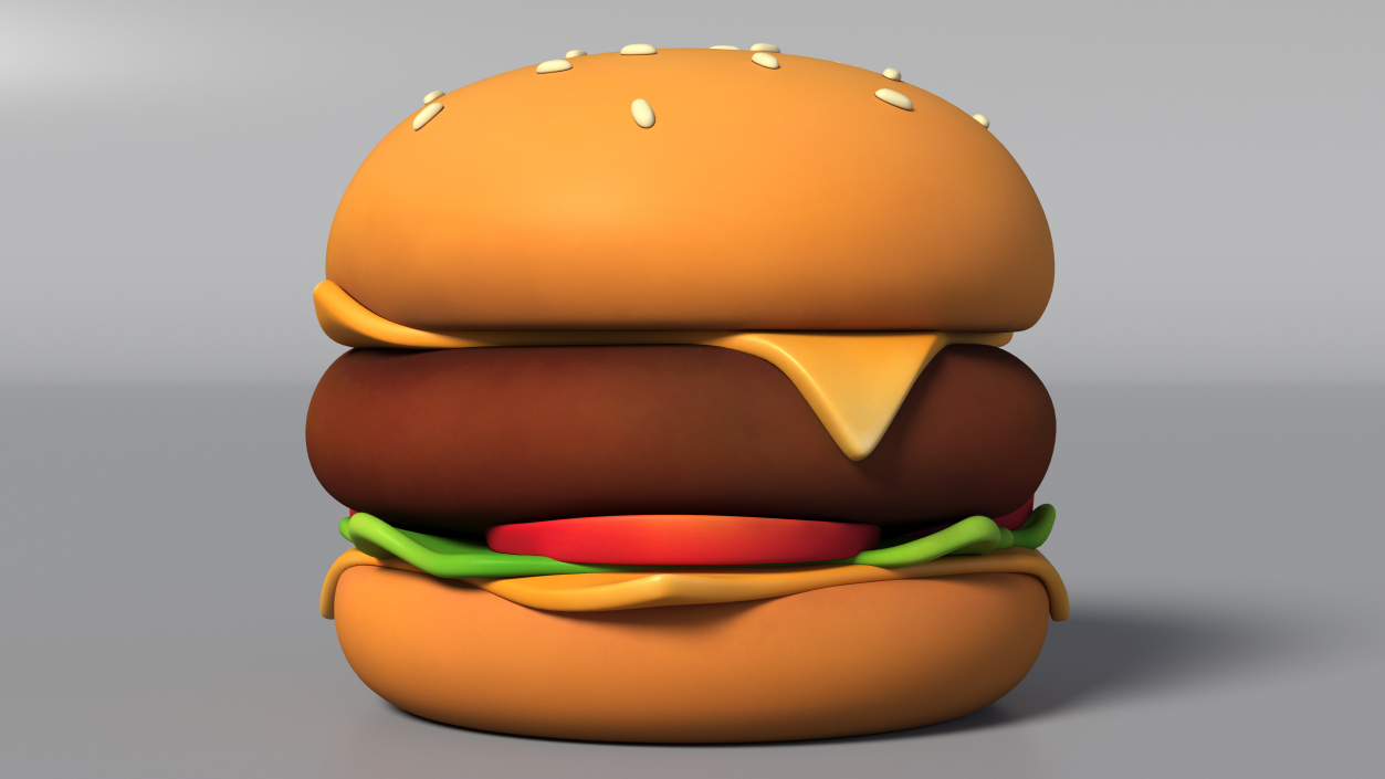 Cartoon Burger 3D model