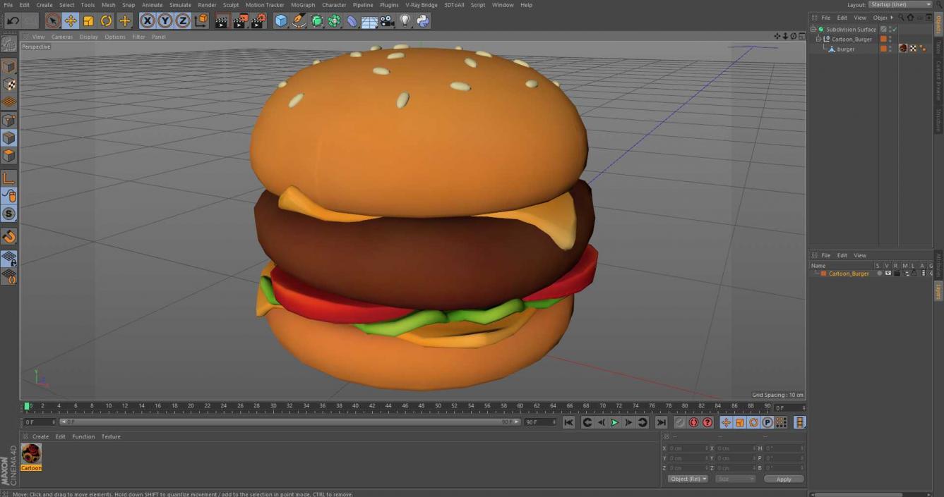 Cartoon Burger 3D model