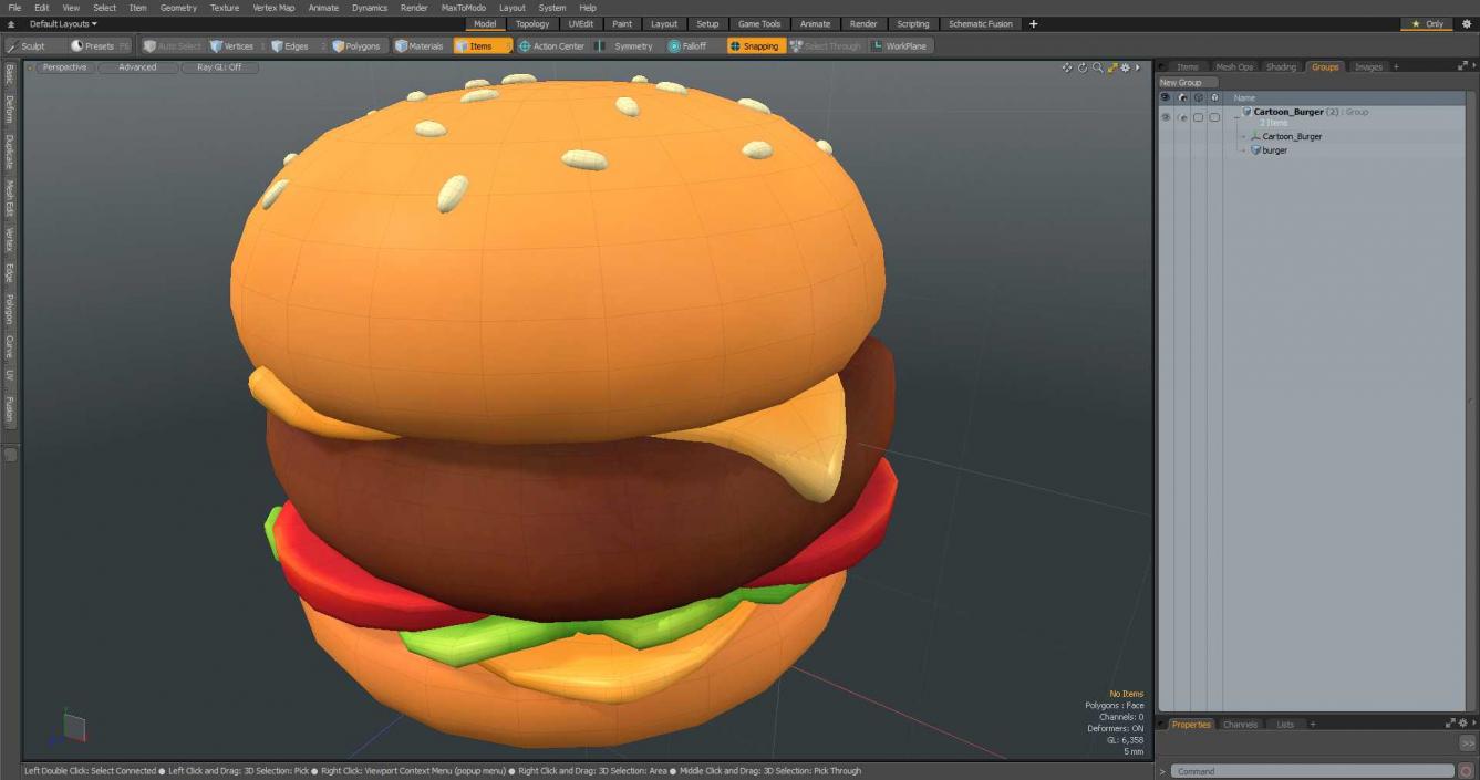 Cartoon Burger 3D model