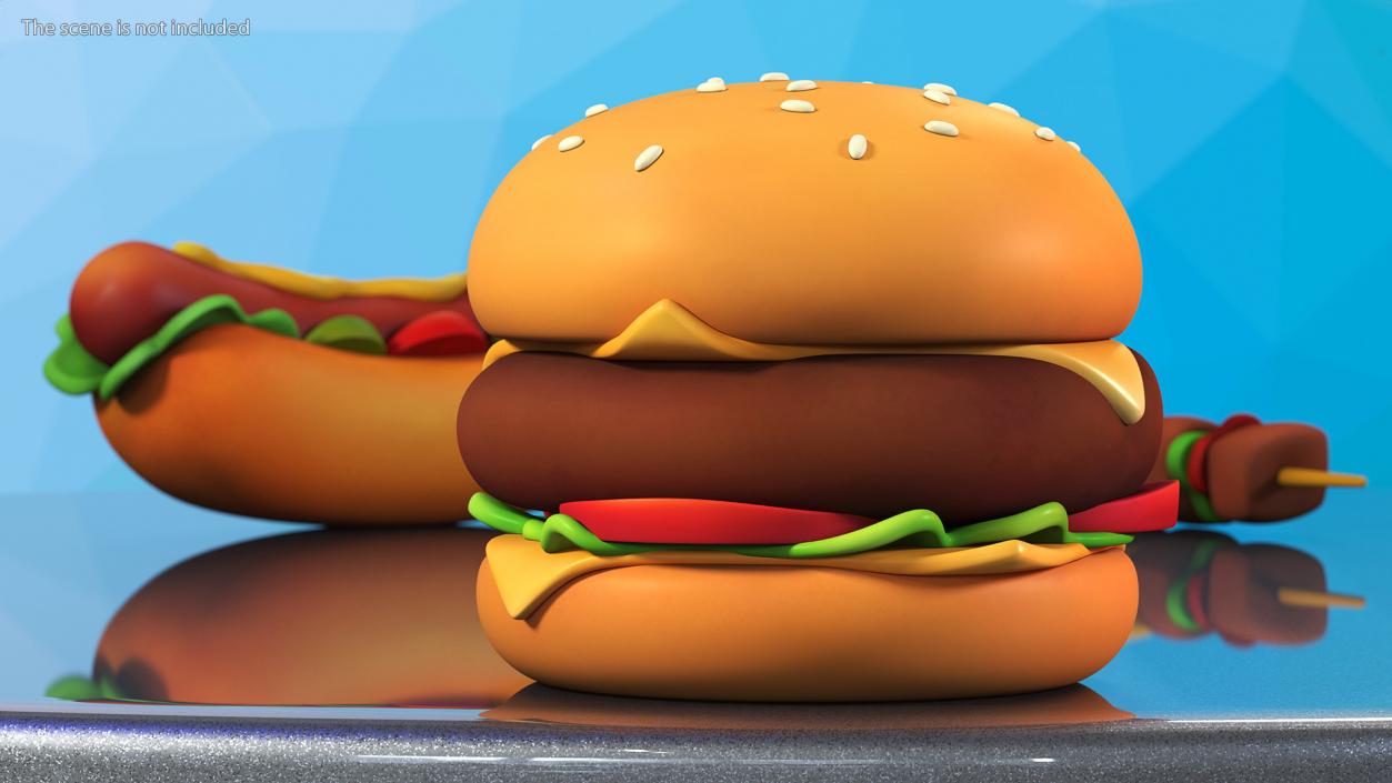 Cartoon Burger 3D model