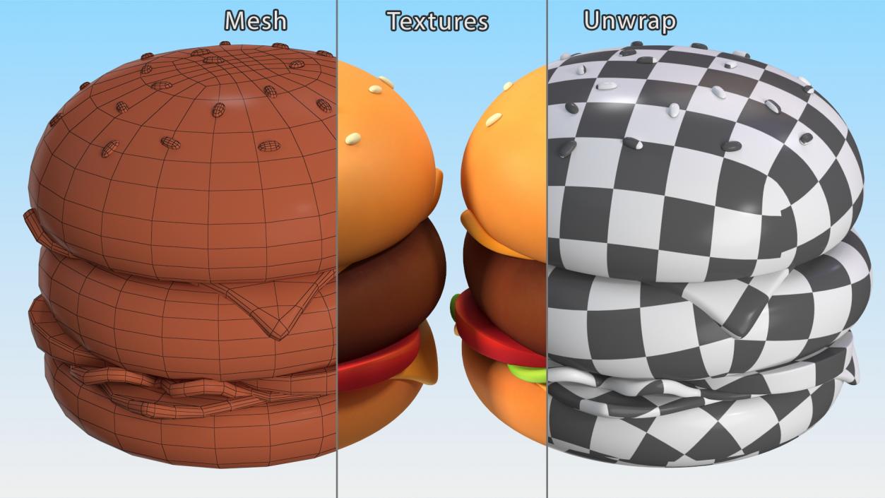 Cartoon Burger 3D model