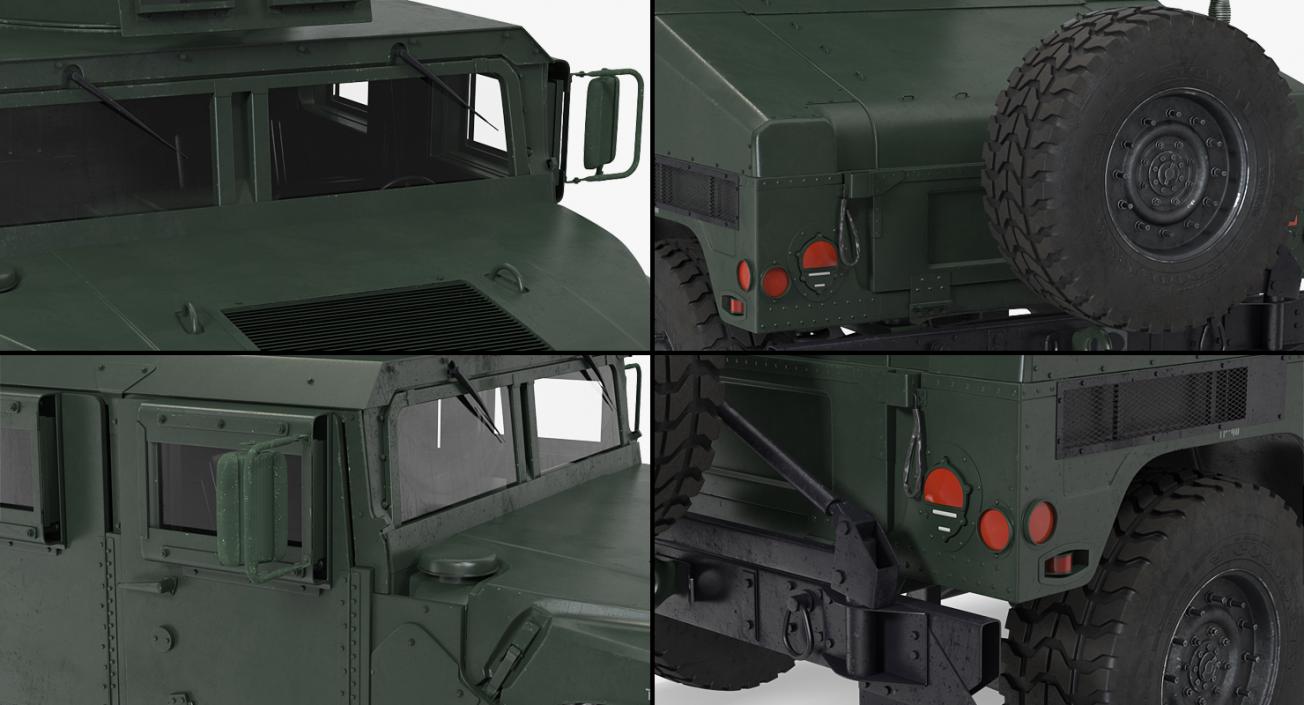 3D model Humvee M1151 Enhanced Armament Carrier Rigged