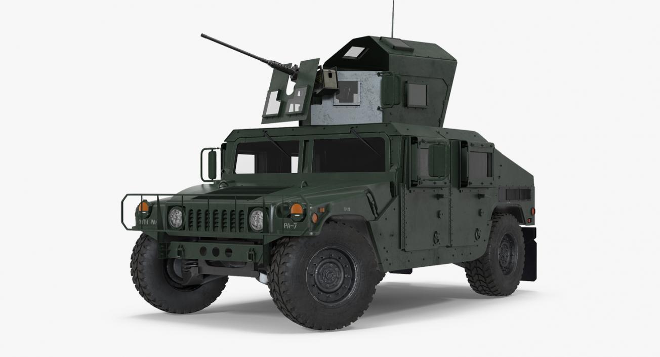 3D model Humvee M1151 Enhanced Armament Carrier Rigged