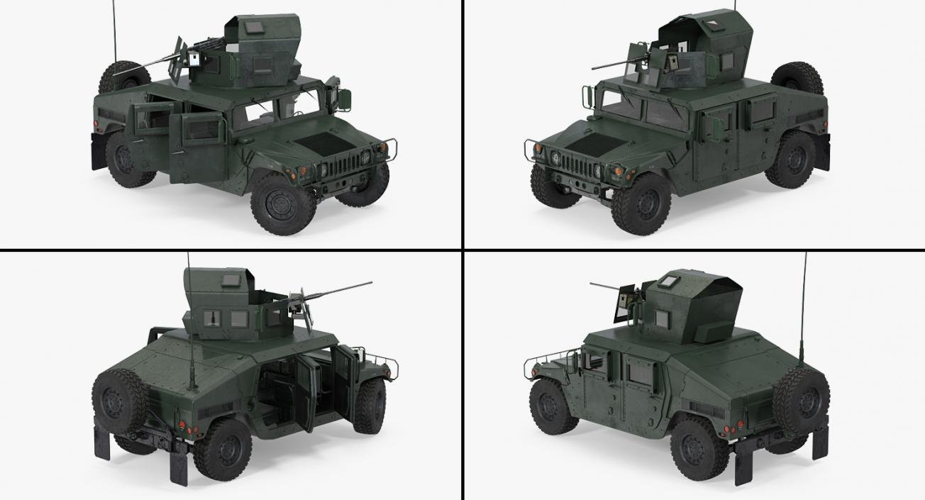 3D model Humvee M1151 Enhanced Armament Carrier Rigged