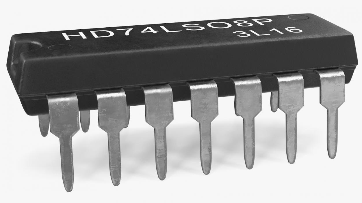 HD74LS08P Logic Gate Integrated Circuit 3D model