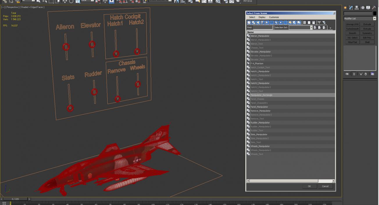 McDonnell Douglas F-4 Phantom II Rigged 3D model