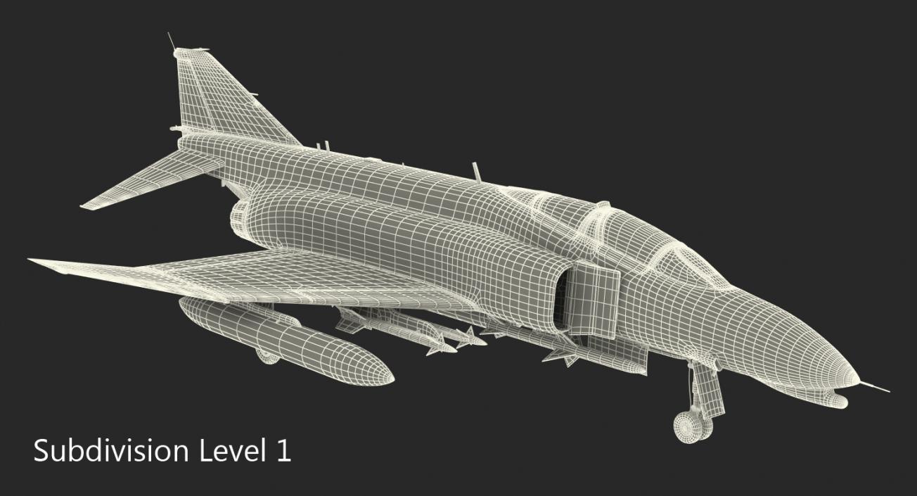 McDonnell Douglas F-4 Phantom II Rigged 3D model