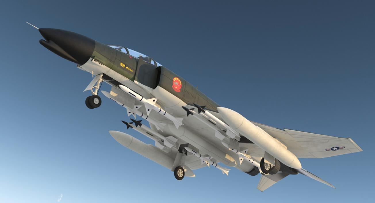 McDonnell Douglas F-4 Phantom II Rigged 3D model