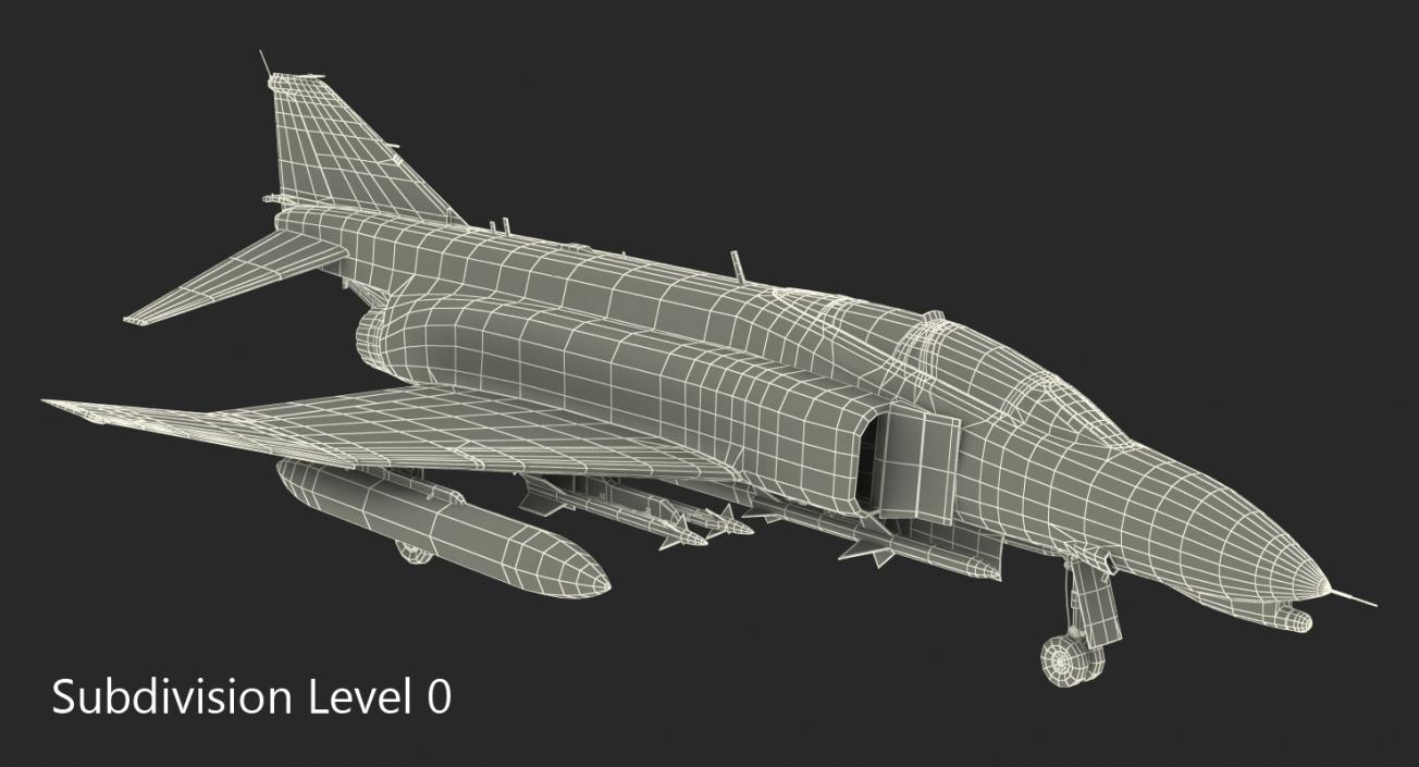 McDonnell Douglas F-4 Phantom II Rigged 3D model