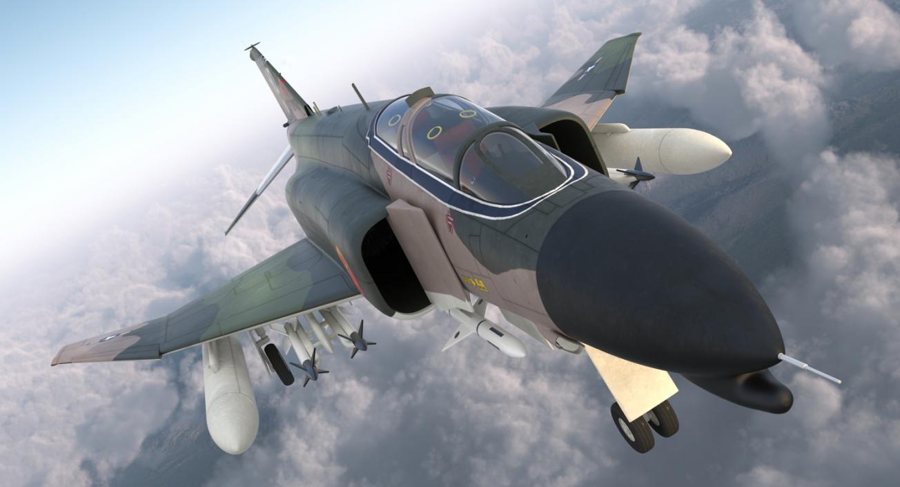 McDonnell Douglas F-4 Phantom II Rigged 3D model