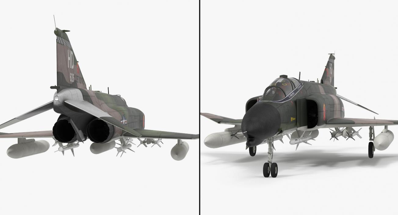 McDonnell Douglas F-4 Phantom II Rigged 3D model