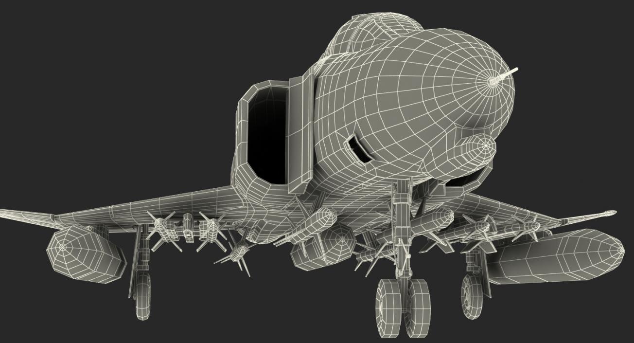 McDonnell Douglas F-4 Phantom II Rigged 3D model