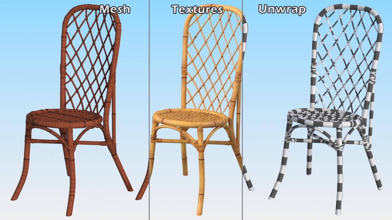 Bamboo Dining Chair 3D model