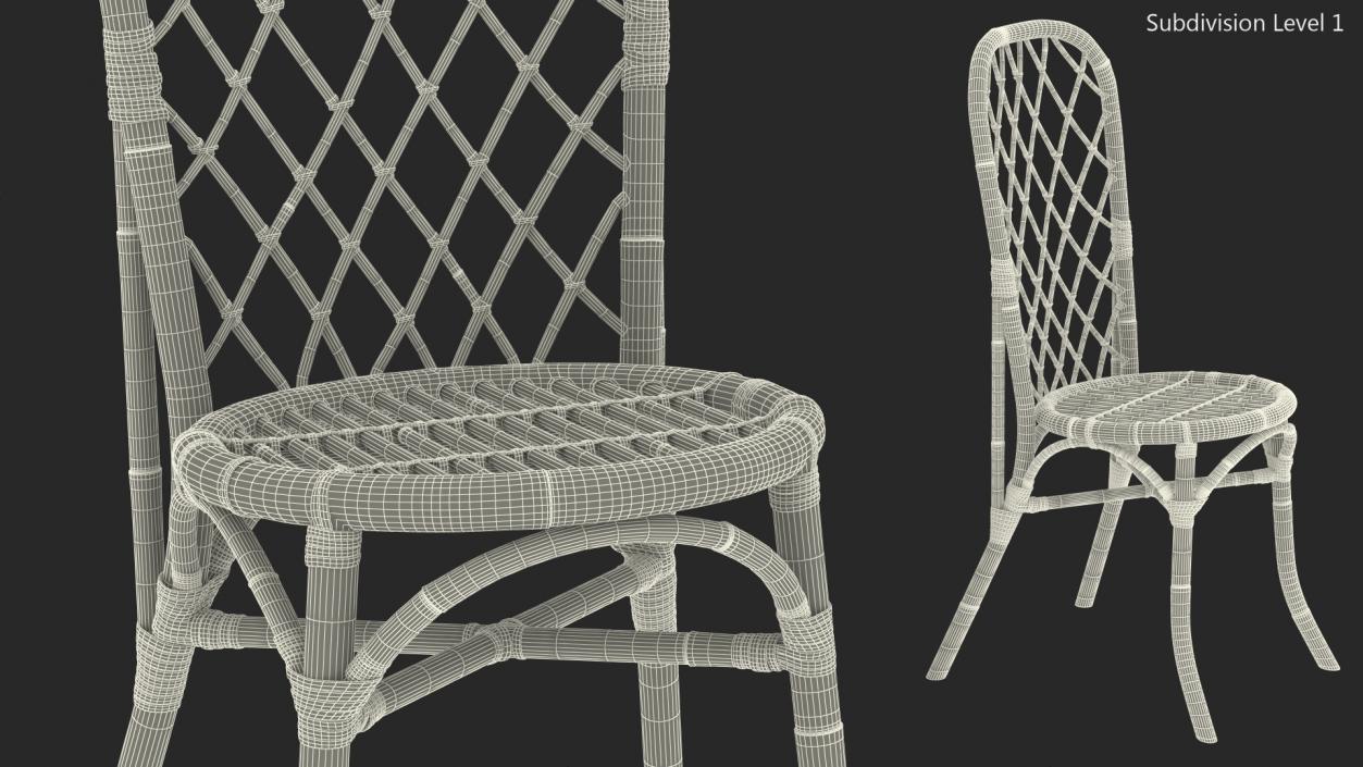 Bamboo Dining Chair 3D model