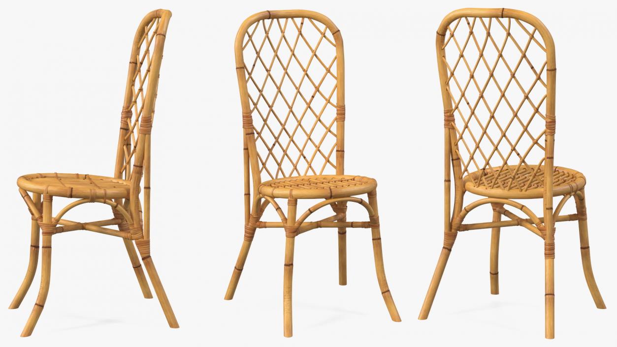 Bamboo Dining Chair 3D model