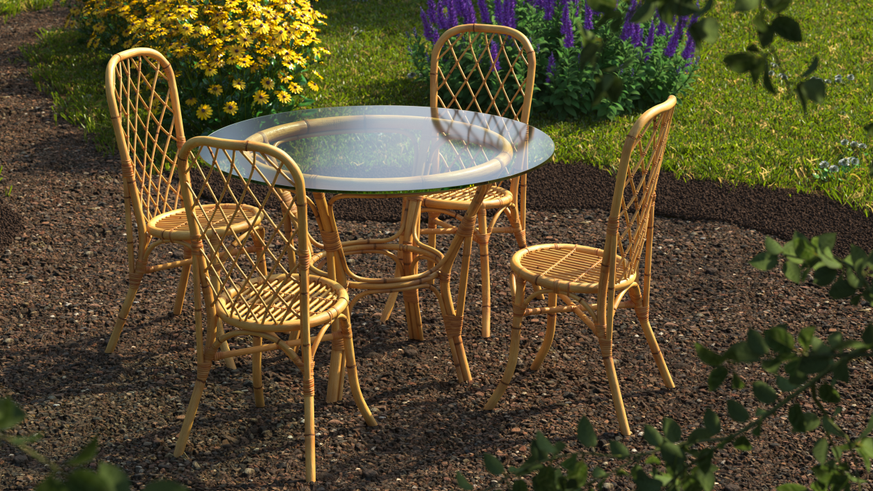 Bamboo Dining Chair 3D model