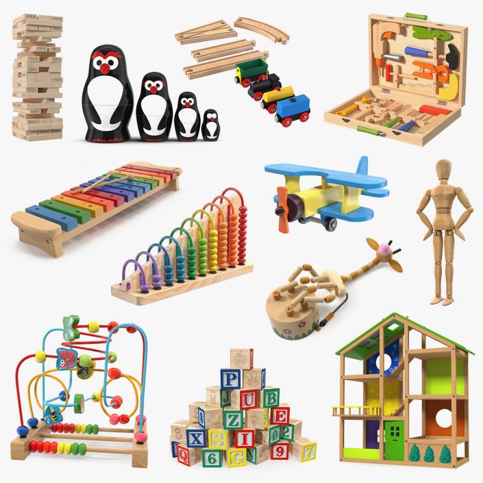 Wooden Toys Collection 6 3D model