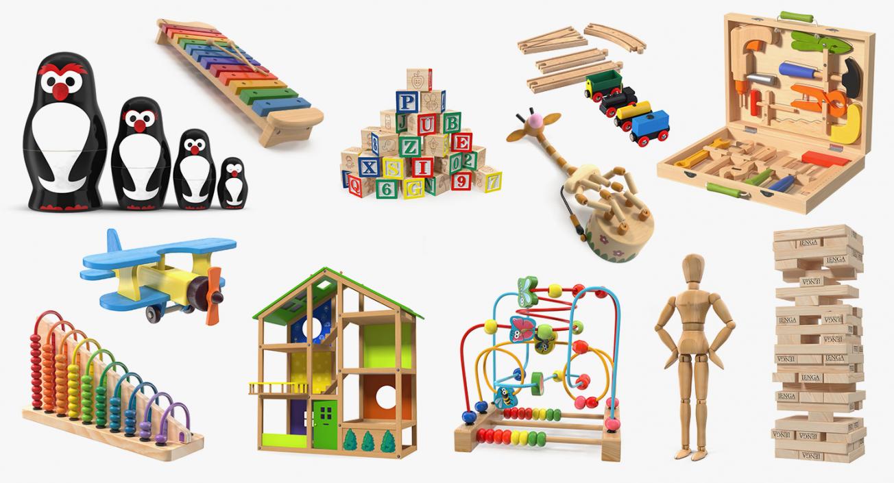 Wooden Toys Collection 6 3D model