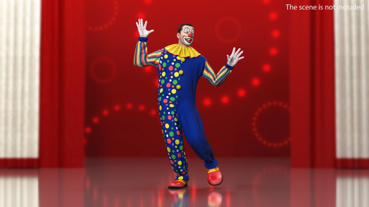 Funny Clown Dancing Pose 3D model