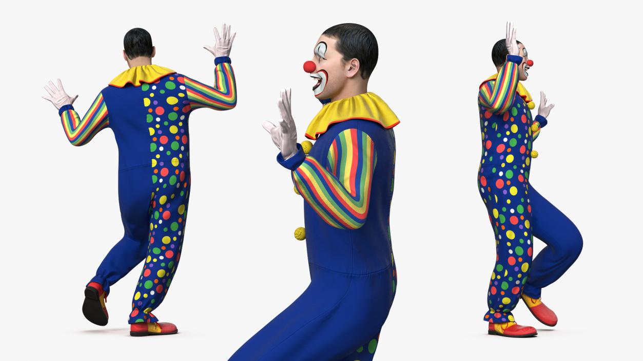 Funny Clown Dancing Pose 3D model