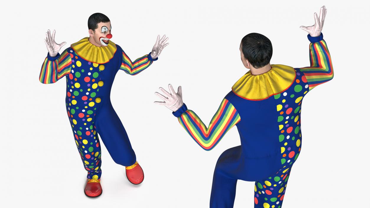 Funny Clown Dancing Pose 3D model