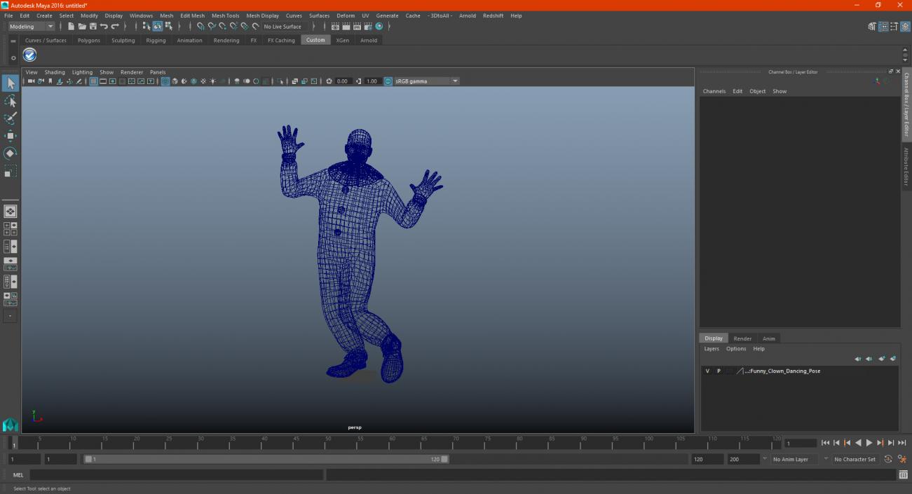 Funny Clown Dancing Pose 3D model