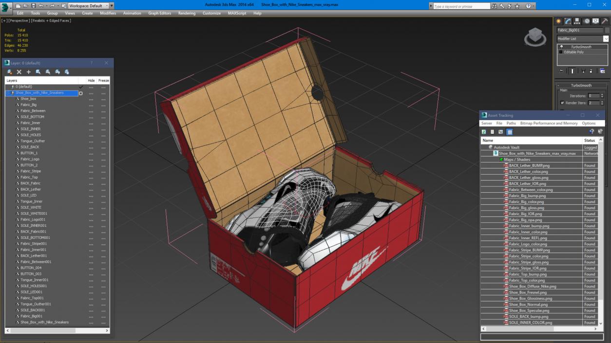 Shoe Box with Nike Sneakers 3D