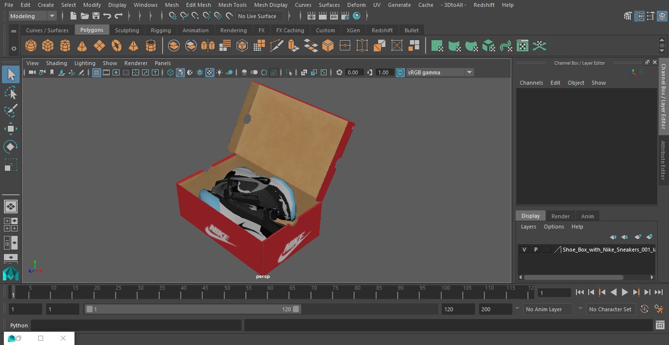 Shoe Box with Nike Sneakers 3D