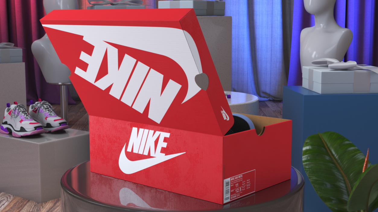 Shoe Box with Nike Sneakers 3D