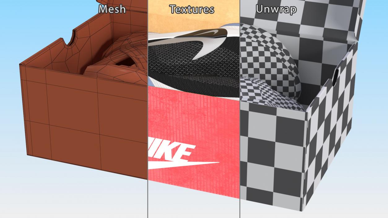 Shoe Box with Nike Sneakers 3D